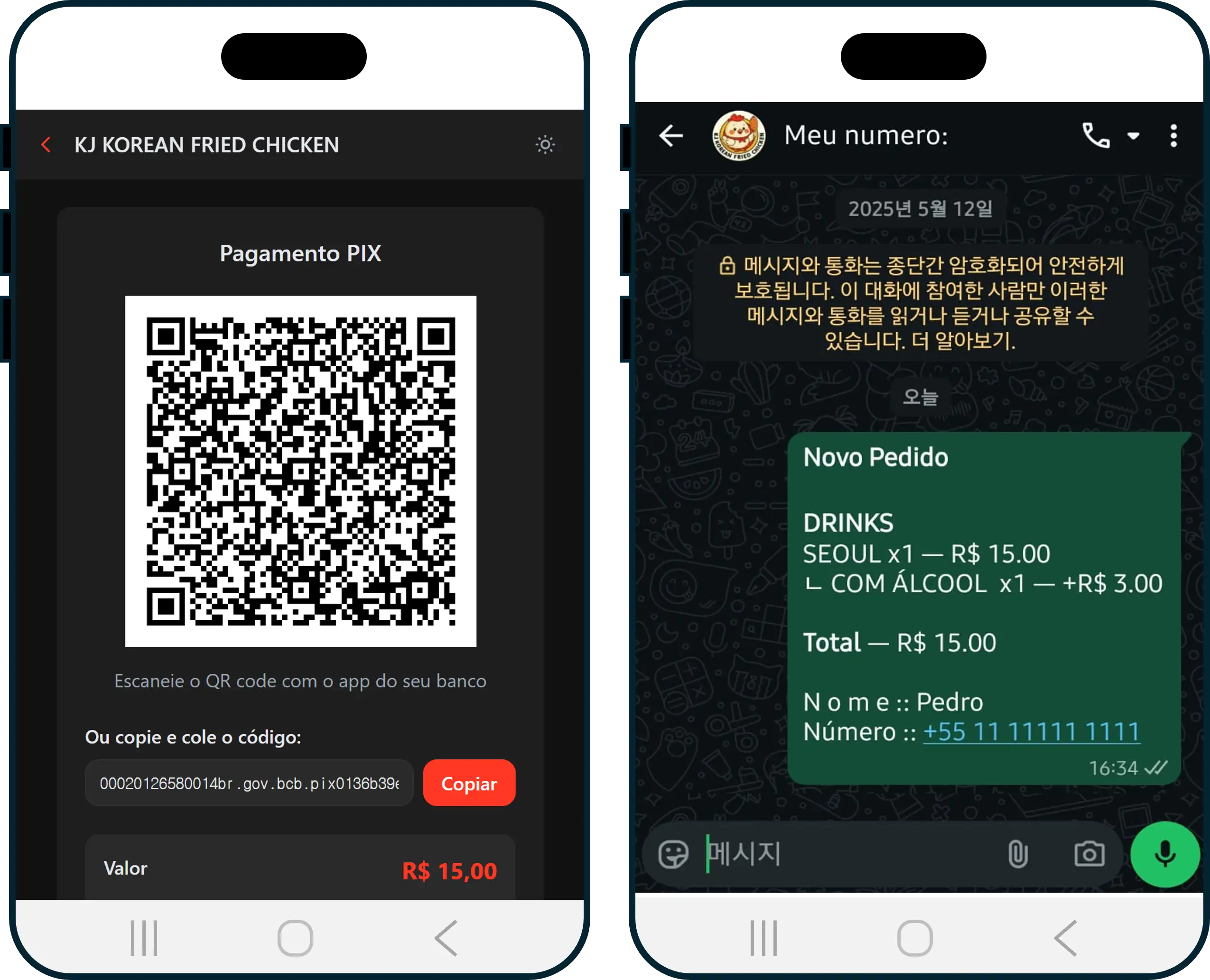 WhatsApp ordering with Stripe web payment integration